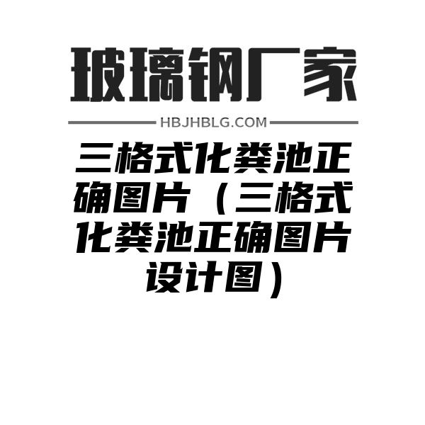 三格式化粪池正确图片（三格式化粪池正确图片设计图）