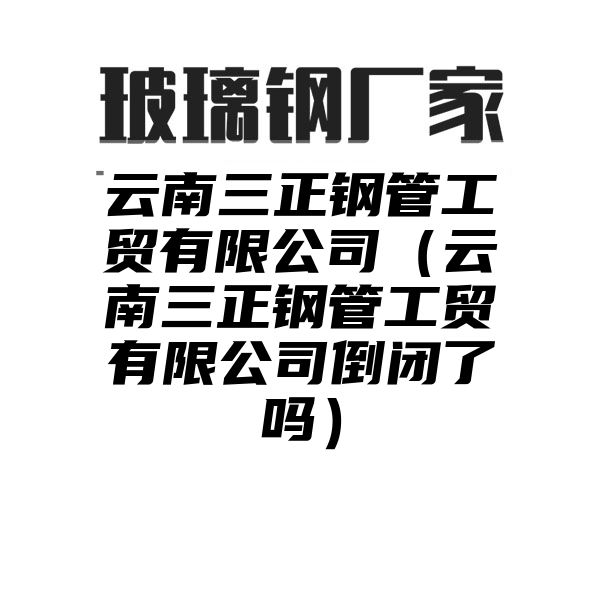 云南三正钢管工贸有限公司（云南三正钢管工贸有限公司倒闭了吗）